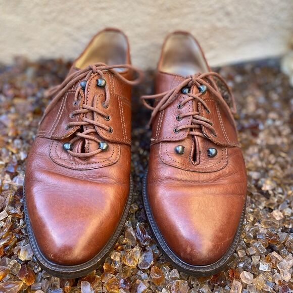 🥾KENNETH COLE NEW YORK MENS LACE UP LEATHER SHOES in light brown - Size 8 - Picture 3 of 11